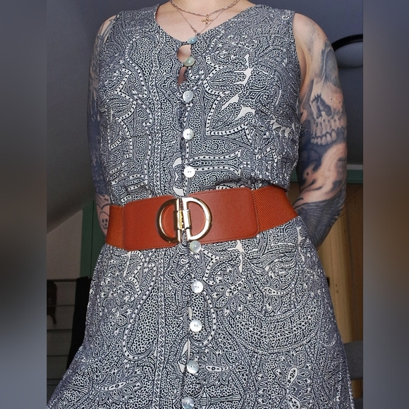 JBS 100% Rayon Boho Button Front Maxi Dress With Cutout Back - Picture 3 of 15